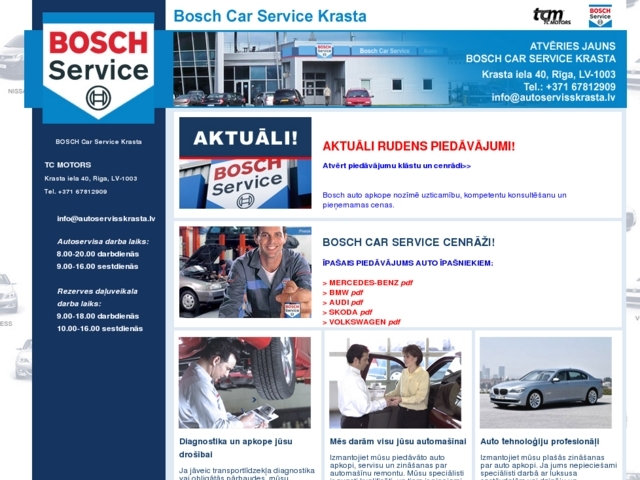Bosch Car service autoserviss, TC Motors, SIA